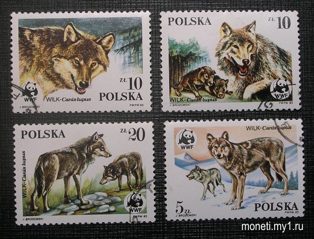 Марки Волки 1985 (Польша)
