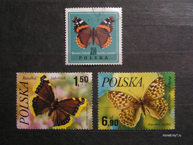 Набор марок Бабочки 1967 (Польша)