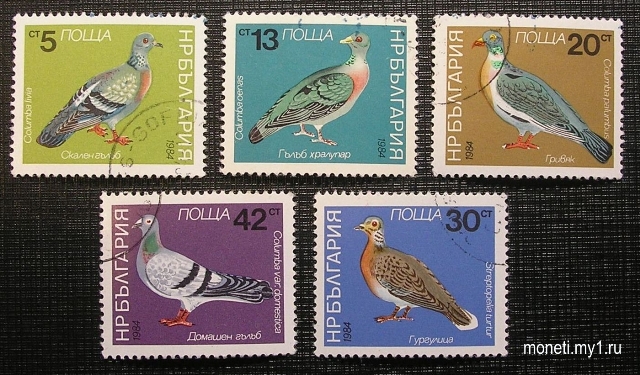 Набор марок Голуби 1984 (Болгария)